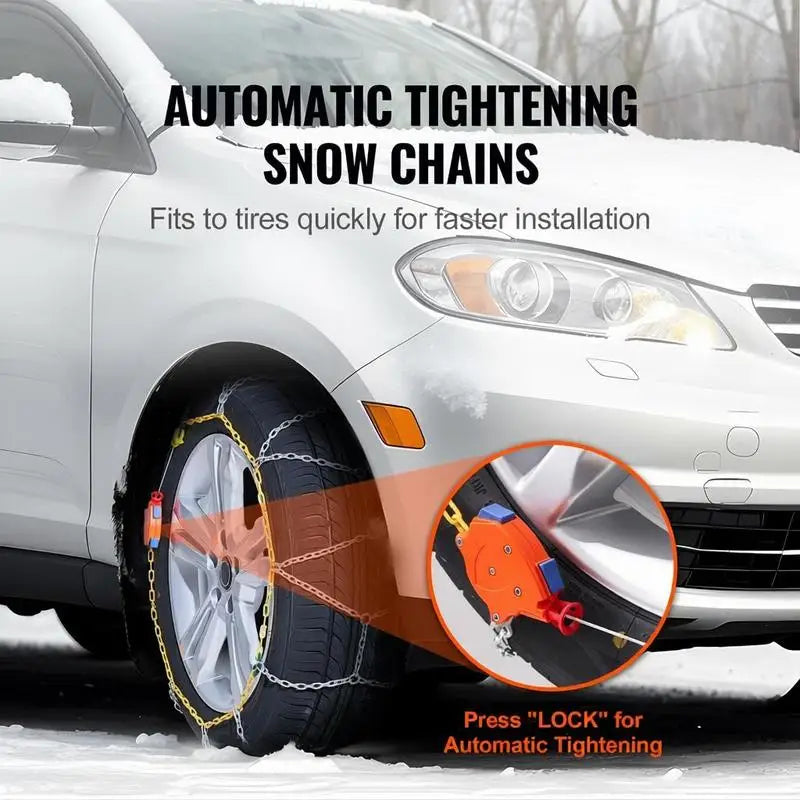 Chaînes à Neige Voiture Acier Manganèse Kit 2 Pièces 14 à 19 Pouces