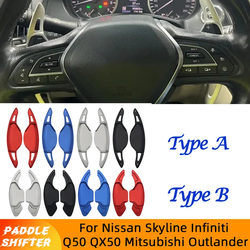Palettes au Volant Infiniti Q50 QX50 Nissan Qashqai X-Trail Rogue Altima Aluminium