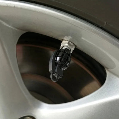 Bouchons de Valve Universels Grenade Aluminium Anti-Poussière