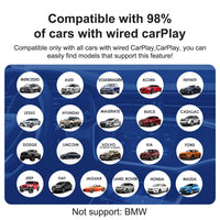 Boîtier CarPlay Android Auto Sans Fil AI Box Android 13 Bluetooth 5.0 GPS