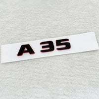 Emblème 3D Mercedes Classe A A35, A45, A45S, A200 à A300, Turbo 4Matic, Noir à Liseré Rouge