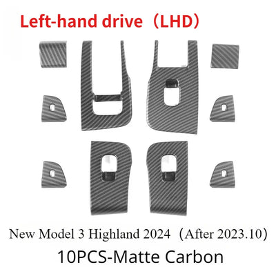 Bouton Lève-Vitre Cache Adhésif Tesla Model 3 Y Highland