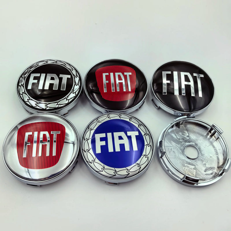 Cache-Moyeux Fiat 60mm Emblème Argent et Noir — vue d'ensemble