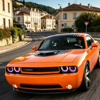 Phares Avant RGB Dodge Challenger 2015-2024 Feux de Jour Multicolores Contrôle par Application IP67