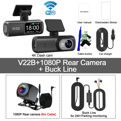 Dashcam Kocam V21 4K GPS Wi-Fi Double Objectif