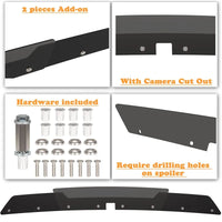 Extension de Becquet Arrière 2 Pièces Dodge Challenger 2015-2021 SRT R/T Hellcat Scat Pack avec Découpe Caméra