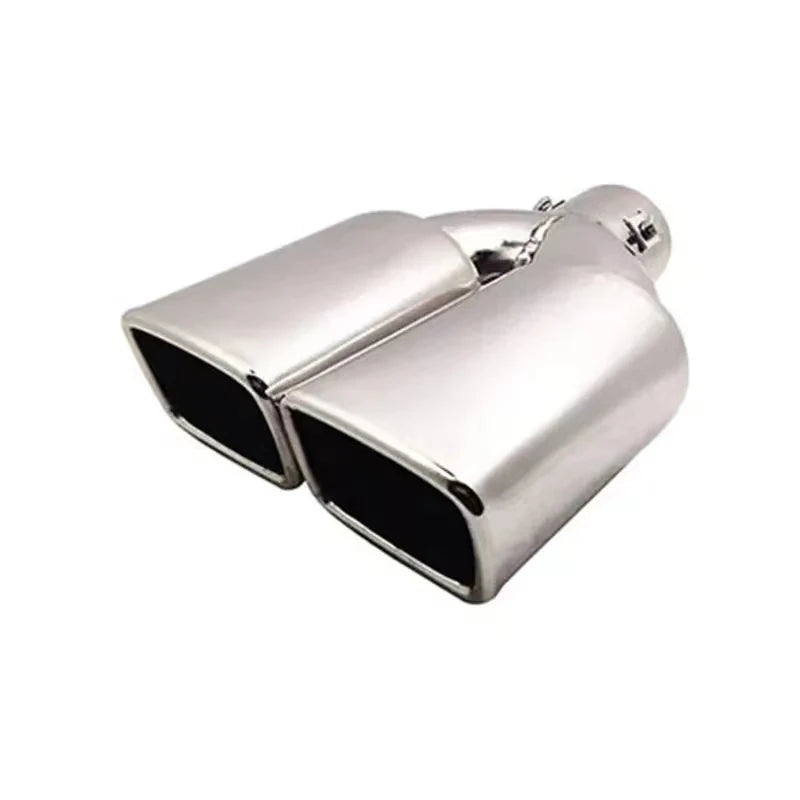 Embout d'Échappement Double Sortie Carrée Inox 58 mm