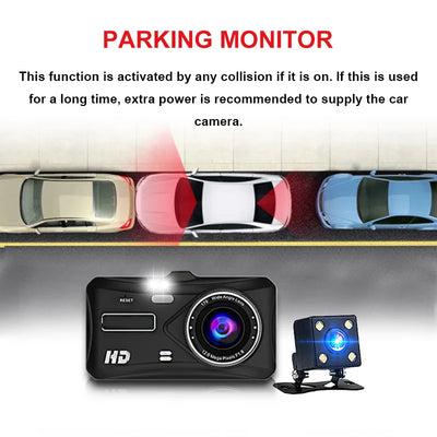 Dashcam E-ACE 1080P Avant et Arrière Écran Tactile 4 Pouces