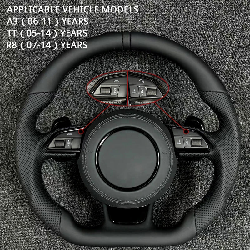 Volant Sport Fond Plat Audi A3 A4 A6 Q5 — détail de finition