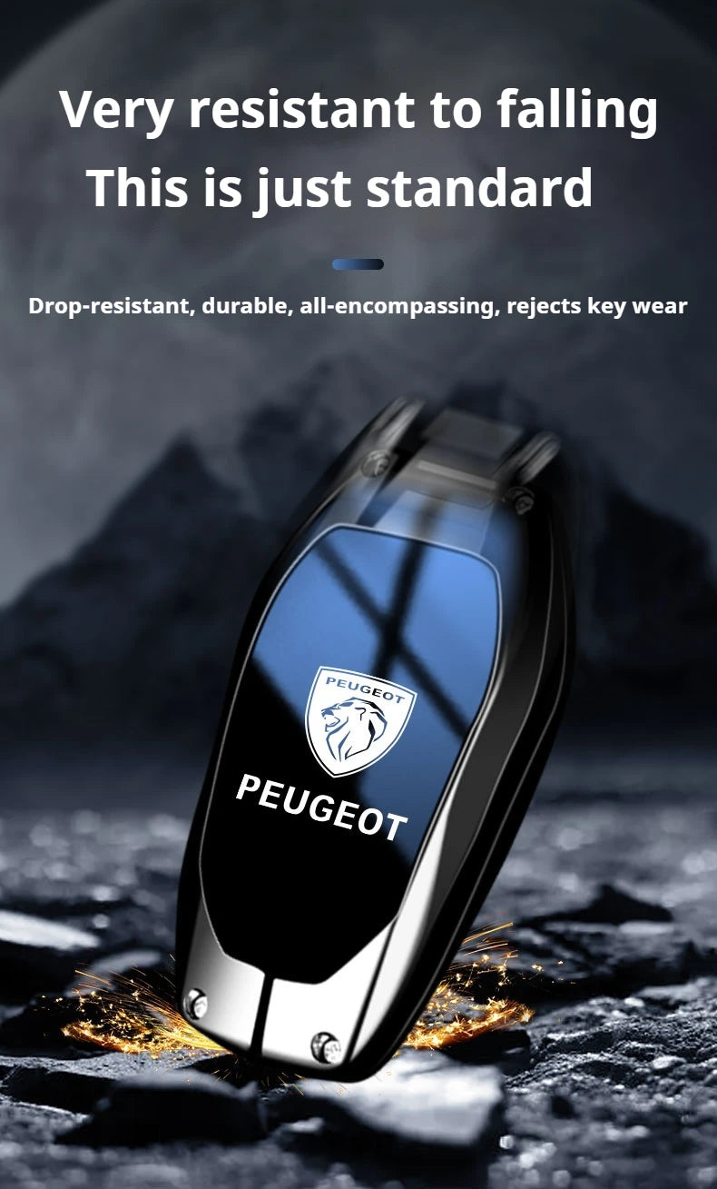 Coque de Clé Peugeot Dégradé Alliage de Zinc Clé Fixe ou Repliable