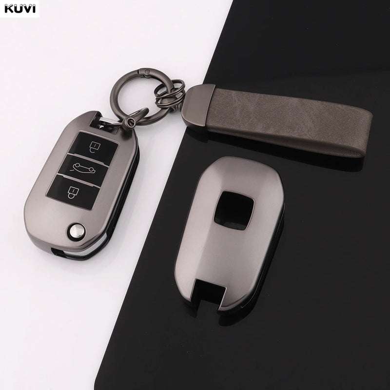 Étui de Protection Clé Peugeot 208 308 3008 5008 Citroën C3 C4 Gris Anthracite Clé à Rabat