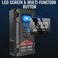 Booster de Batterie Voiture 8000A avec Compresseur 200 PSI