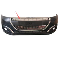 Calandre Peugeot 208 2014-2023 Grille Centrale de Pare-Chocs Avant avec Cadre Chromé, ABS