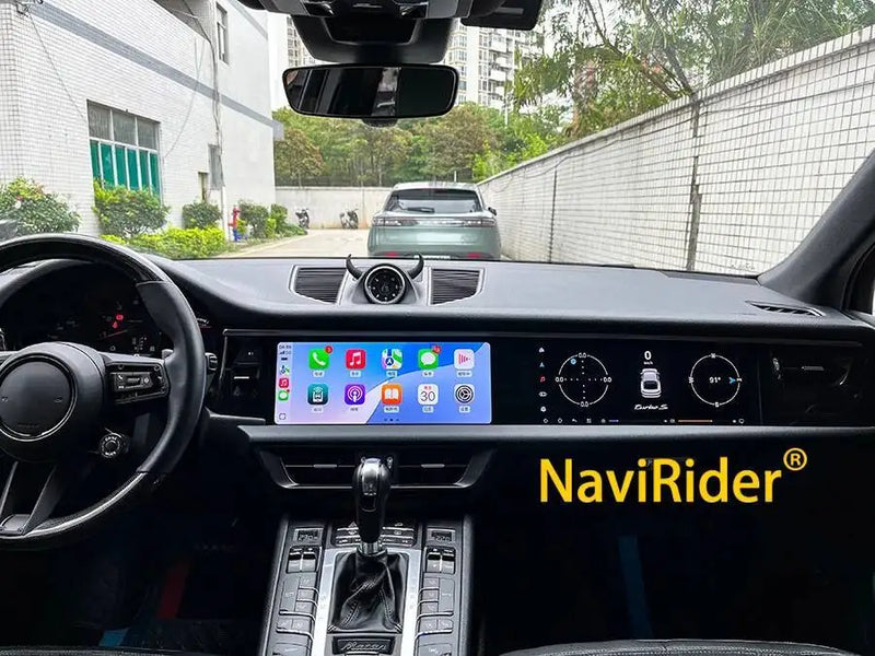 Autoradio Double Écran 12,3 + 12,3 Pouces Porsche Macan 2018-2024 Android CarPlay GPS 4G