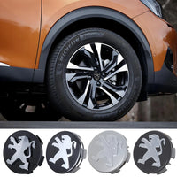 Cache-Moyeux Peugeot 60 mm, Lot de 4, Six Modèles Noir, Argent ou Gris, 106 à 508, 2008, 3008, 5008