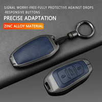 Étui de Protection Clé Peugeot 208 308 3008 Citroën C3 C5 Aircross DS Alliage de Zinc et Cuir