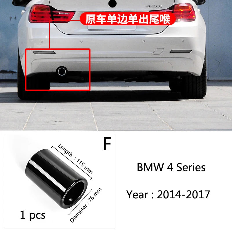 Embout d'Échappement BMW F20 F30 F32 X1 Acier Inoxydable — vue arrière