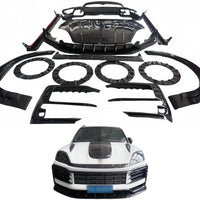 Kit Carrosserie Complet Carbone Porsche Cayenne 9Y0 2024 : Capot, Splitter de Pare-Chocs, Diffuseur, Élargisseurs d'Ailes, Jupes