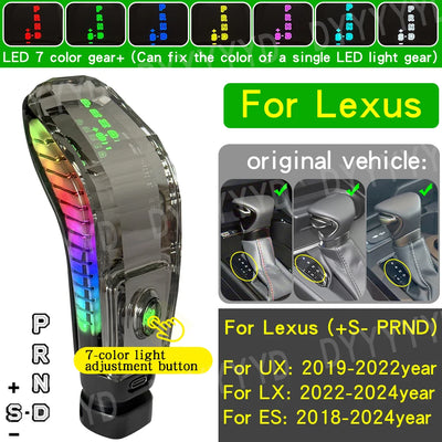 Pommeau de Vitesse LED Cristal 7 Couleurs Universel