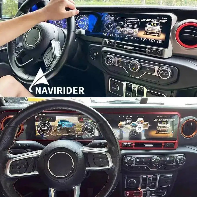 Autoradio Double Écran 24,6 Pouces Jeep Wrangler JL 2018-2022 Android CarPlay Sans Fil GPS 4G
