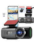 Dashcam 4K Double Objectif Wi-Fi GPS Vision Nocturne