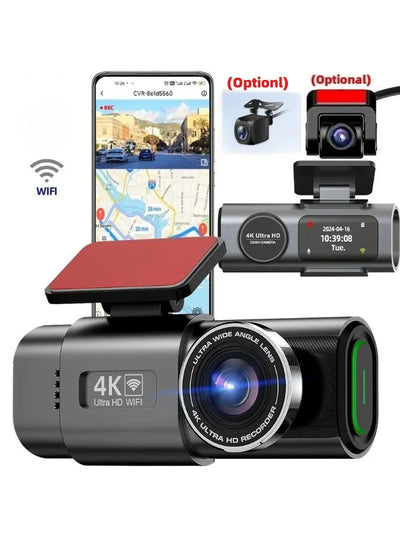 Dashcam 4K Double Objectif Wi-Fi GPS Vision Nocturne