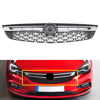 Calandre de Radiateur Avant Opel Astra K 2015-2019 Maille Noir Brillant et Baguettes Chromées