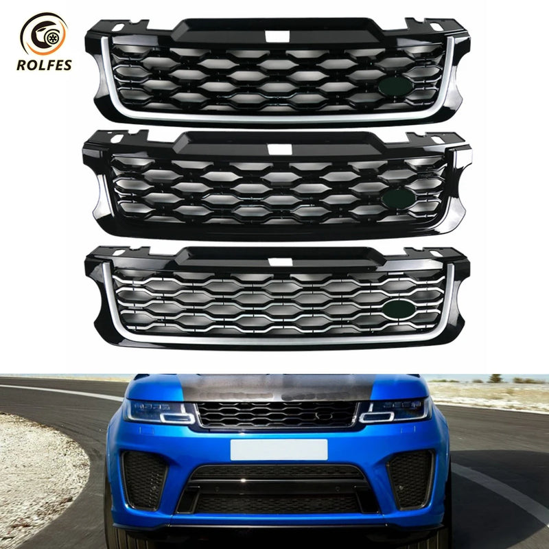 Calandre Range Rover Sport L494 2014-2017 Look 2018 Nid d'Abeille Noir Argent