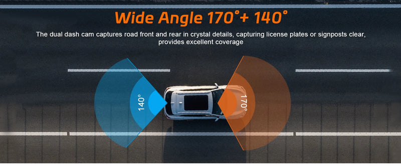 Dashcam 4K UHD Wi-Fi avec GPS, Caméra de Recul 4K en Option, Vision Nocturne et Surveillance de Stationnement 24 h