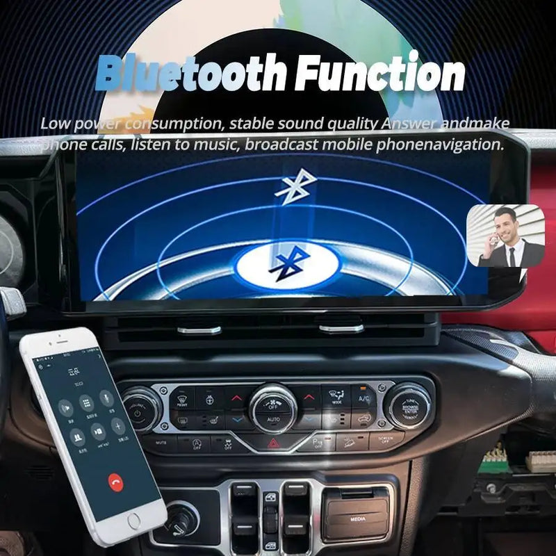 Autoradio Android Écran QLED Jeep Wrangler JL 2018-2022 CarPlay Sans Fil GPS 4G