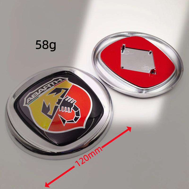Emblème Fiat 500 Abarth Logo 85 95 100 120 mm pour l'Avant et le Coffre Arrière Autocollant