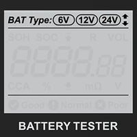 Testeur de Batterie Voiture 6V 12V 24V 100-2000 CCA Écran LCD