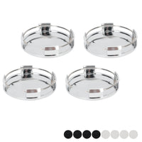 Cache-Moyeux Universels 65 mm Vierges Chromé ou Noir Lot de 4