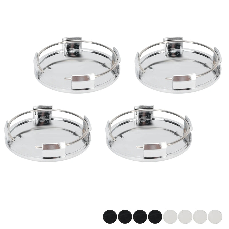 Cache-Moyeux Universels 65 mm Vierges Chromé ou Noir Lot de 4