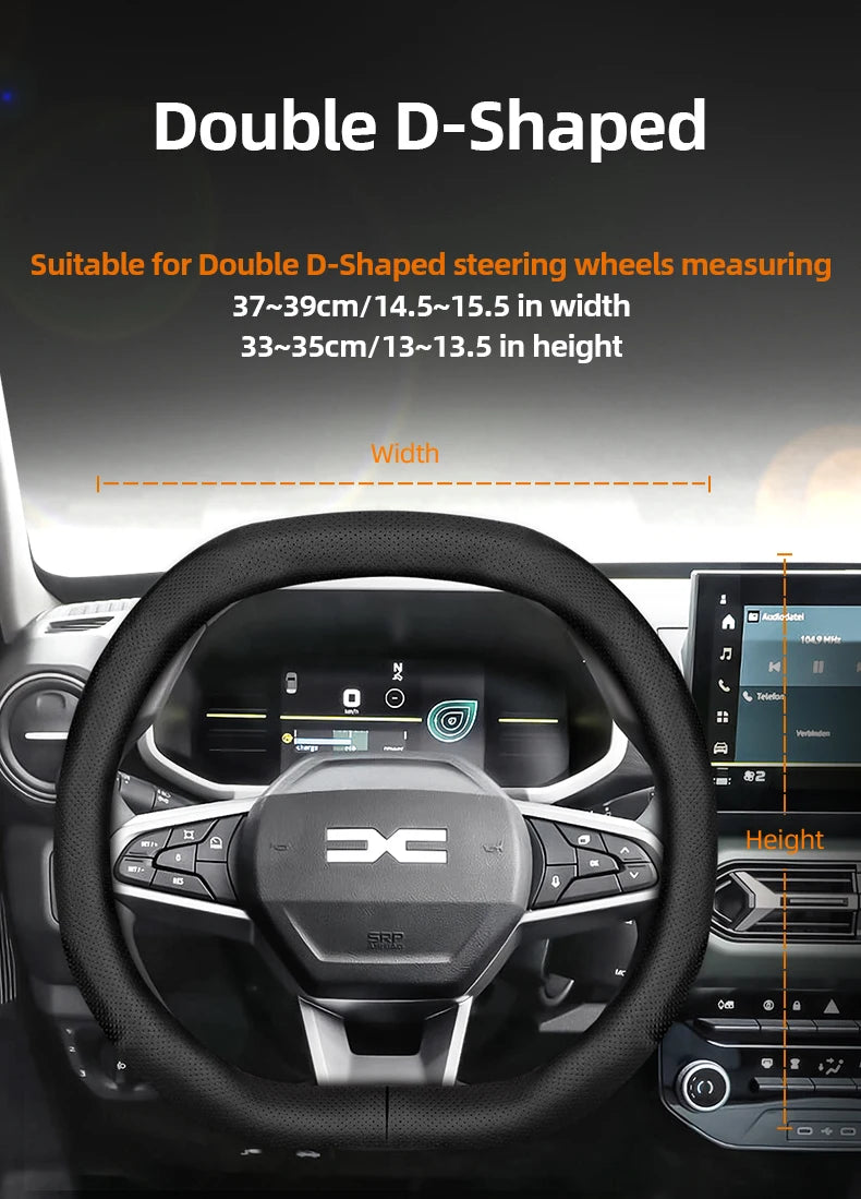 Housse de Volant en Cuir Respirant Ultra-Mince Dacia Sandero Stepway Duster Jogger Bigster Spring Logan