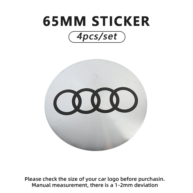 Cache-Moyeux Audi A3 A4 RS3 56mm 60mm 65mm Emblème — vue arrière