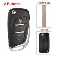 Coque de Clé Peugeot 207 307 308 508 Citroën C3 C4 Télécommande à Rabat 2 ou 3 Touches