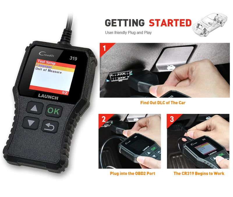 OBD2-Codeleser Launch Creader CR319 Motorkontrollleuchte