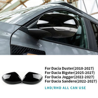 Mirror Covers Dacia Duster Bigster Jogger Sandero 2018-2027 Gloss Black or Carbon Look