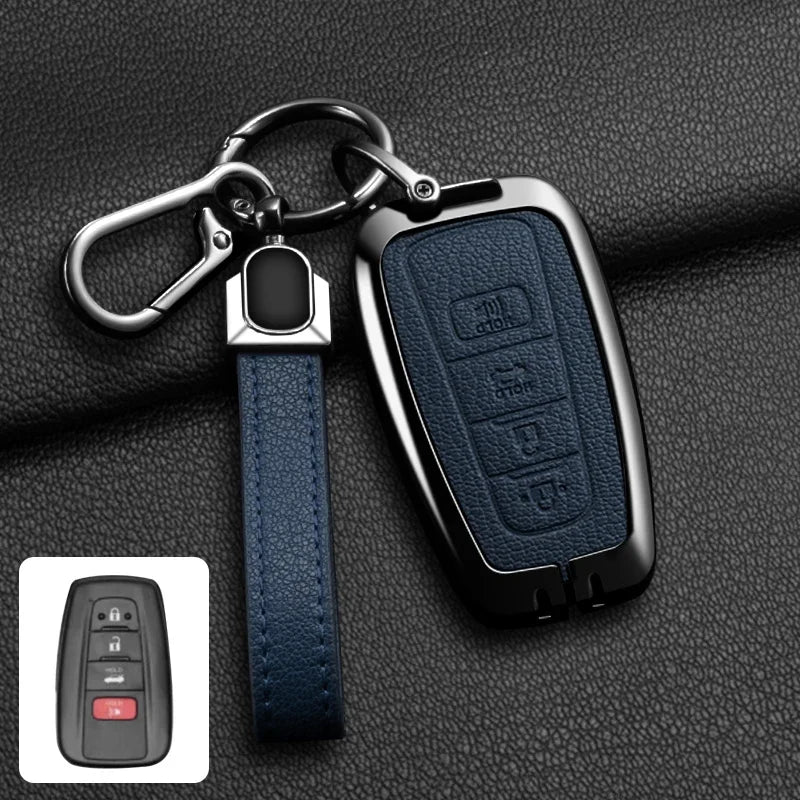 Étui de Protection Clé Toyota C-HR RAV4 Corolla Prius Camry Alliage de Zinc et Cuir