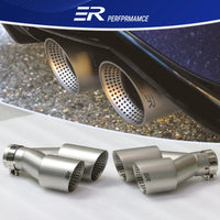 Embout d'Échappement Double Sortie Aspect Titane Mat Universel