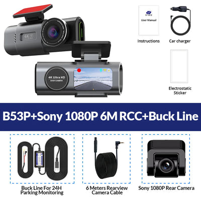 Dashcam Acceo B53P 4K Discrète GPS Wi-Fi