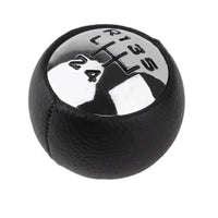 Pommeau de Levier de Vitesse Peugeot 307 308 3008 407 5008 807 et Citroën C3 C4 C8, 5 ou 6 Vitesses, Tête Chromée Cuir PU Noir