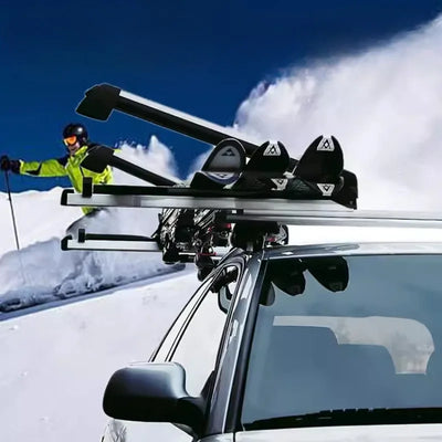 Porte-Skis de Toit Aluminium Coulissant Verrouillable