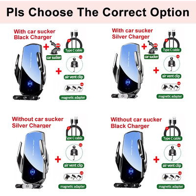 Support Téléphone Chargeur Sans Fil Automatique Ventouse Universel