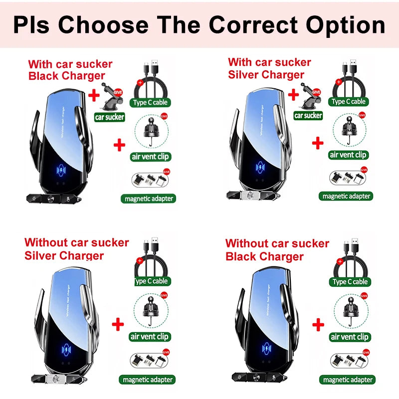 Universal Automatic Suction Cup Wireless Charging Phone Holder