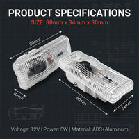 Projecteur Porte Citroën, Lot de 2, Plug and Play, Lentille Verre HD, C3 C4 C5 C6 Picasso Cactus DS3