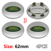 Cache-Moyeux Land Rover 62 mm Lot de 4 Emblèmes de Jante 3D ABS Chromé pour Evoque Defender Discovery 4 Range Rover Sport