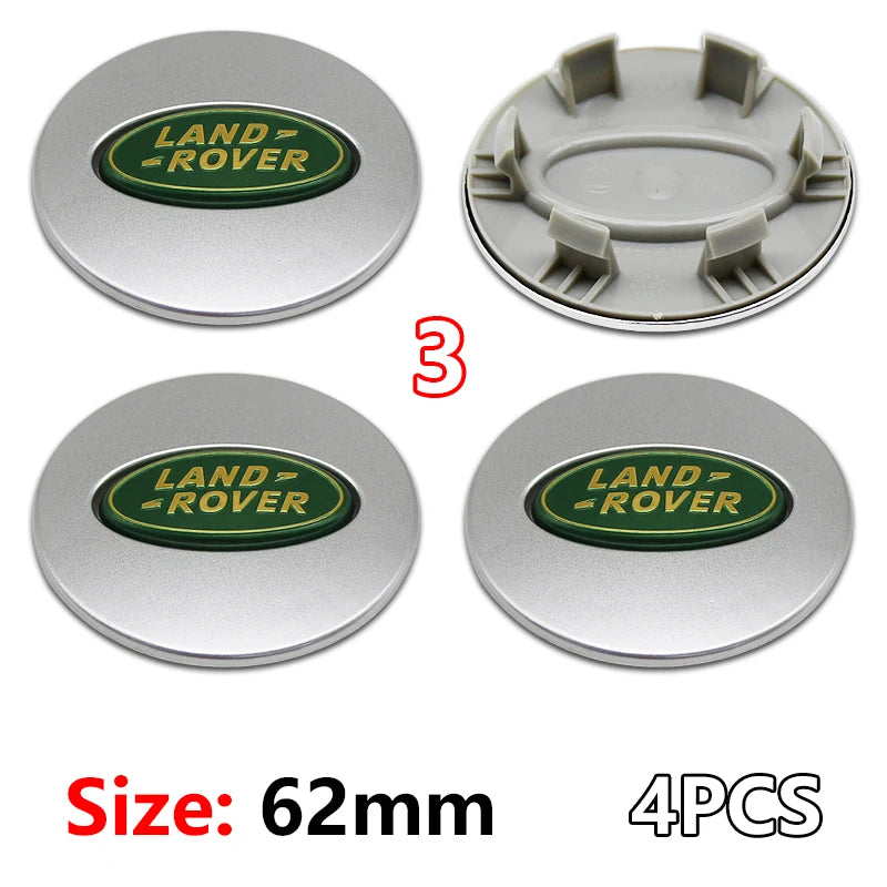 Cache-Moyeux Land Rover 62 mm Lot de 4 Emblèmes de Jante 3D ABS Chromé pour Evoque Defender Discovery 4 Range Rover Sport