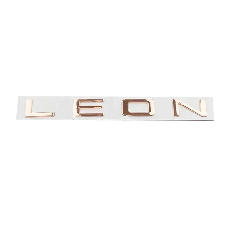 Emblème Lettres LEON 3D en Alliage de Zinc pour Seat Leon MK1 à MK6 et FR, Capitales ou Manuscrit, 5 Coloris
